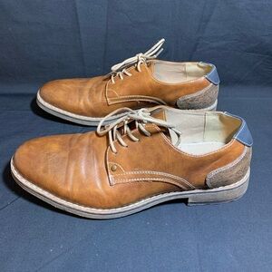 Varese Men's Lace Up Plain Toe Oxford Dress Shoes Size 9 Brown